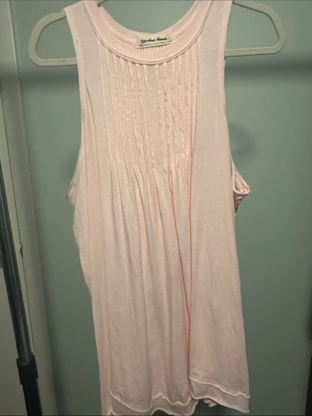 We The Free Light Pink Sleeveless Pintuck Front Tank Dress